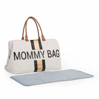 Childhome - Mommy Bag - Off White Stripes Black & Gold