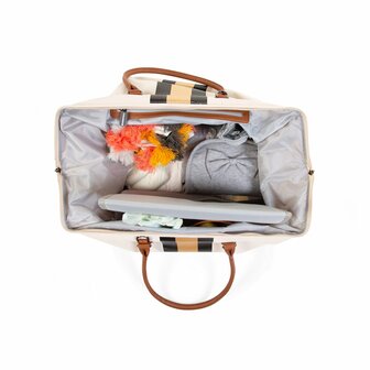 Childhome - Mommy Bag - Off White Stripes Black & Gold