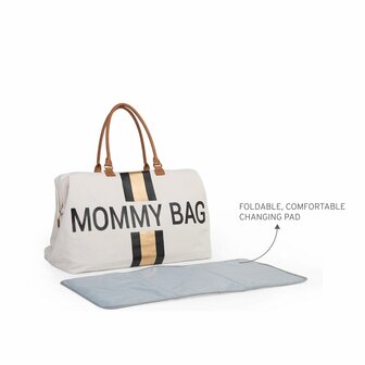 Childhome - Mommy Bag - Off White Stripes Black & Gold