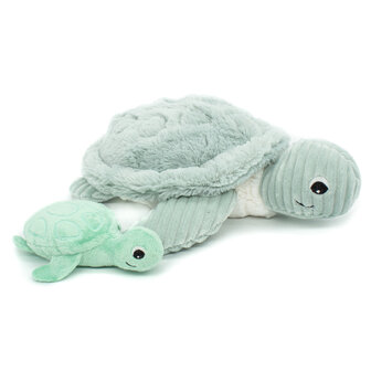 Les Déglingos - Ptipotos - Mamaschildpad met baby - Blauw