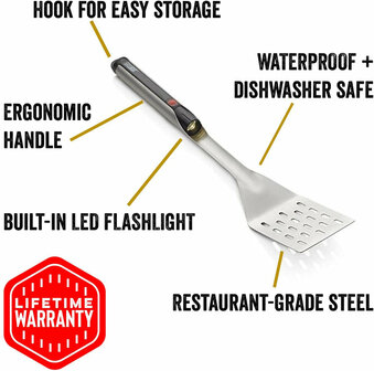 Grilllight - RVS BBQ spatel met zaklamp - Lifetime warranty