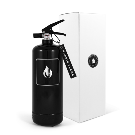 Nordic Flame Brandblusser - Poederblusser 2 kg - Zwart - Design Ontwerp Voor Extra Veiligheid - Scandinavisch