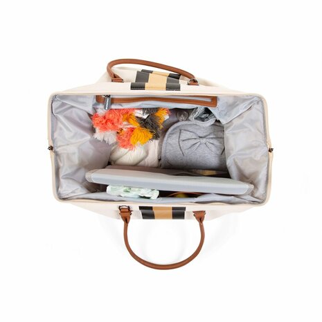 Childhome - Mommy Bag - Off White Stripes Black & Gold
