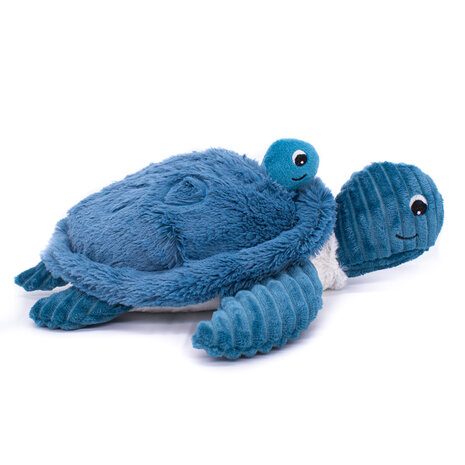 Les Déglingos - Ptipotos - Mamaschildpad met baby - Blauw