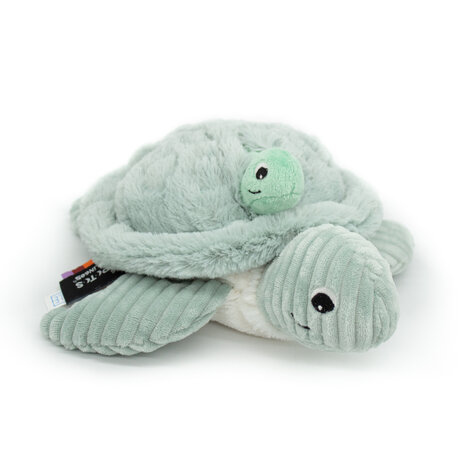 Les Déglingos - Ptipotos - Mamaschildpad met baby - Blauw