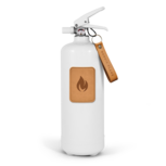 Nordic Flame Brandblusser - Poederblusser 2 kg - Wit – Lerenembleem - Design Ontwerp Voor Extra Veiligheid - A,-B,-C-Branden - Scandinavisch Nordic Flame Brandblusser - Poederblusser 2 kg - Wit – Lerenembleem - Design Ontwerp Voor Extra Veiligheid - A,-B,-C-Branden - Scandinavisch