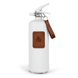 Nordic Flame Brandblusser - Poederblusser 2 kg - Wit – Lerenembleem - Design Ontwerp Voor Extra Veiligheid - A,-B,-C-Branden - Scandinavisch Nordic Flame Brandblusser - Poederblusser 2 kg - Wit – Lerenembleem - Design Ontwerp Voor Extra Veiligheid - A,-B,-C-Branden - Scandinavisch